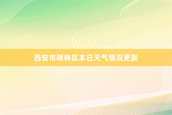 西安市碑林区本日天气情况更新